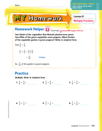 Homework Helper Lesson 6 Multiply Fractions