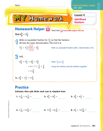 Homework Helper Practice Lesson 11 Add Mixed