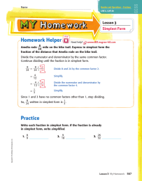 Homework Helper _ Lesson 3 Simplest Form