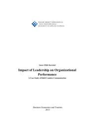 Impact of Leadership on Organizational Performance  Business Economics and Tourism