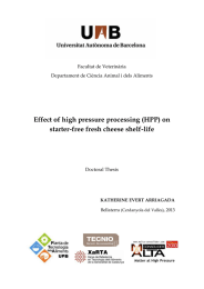 Effect of high pressure processing (HPP) on starter-free fresh cheese shelf-life