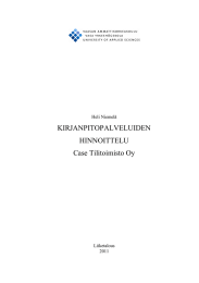 KIRJANPITOPALVELUIDEN HINNOITTELU Case Tilitoimisto Oy