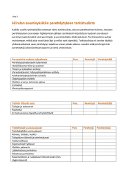 Kaikille uusille työntekijöille annetaan tämä tarkistuslista, joka on perehtymisen tukena.... perehdytyksen osa-alueen läpikäymisen jälkeen sarakkeisiin kirjoitetaan kyseisen osa-alueen