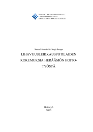 LIHAVUUSLEIKKAUSPOTILAIDEN KOKEMUKSIA HERÄÄMÖN HOITO- TYÖSTÄ