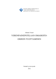 VERENPAINEPOTILAAN OMAHOITO- OHJEEN TUOTTAMINEN Johanna Vesteri