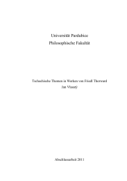 Universität Pardubice Philosophische Fakultät Tschechische Themen in Werken von Friedl Thorward