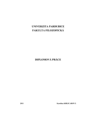 UNIVERZITA PARDUBICE FAKULTA FILOZOFICKÁ DIPLOMOVÁ PRÁCE