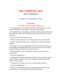 THE WHIPPING BOY SID FLEISCHMAN