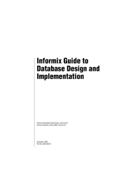 Informix Guide to Database Design and Implementation