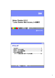 Notes/Domino 6.0.2 「Lotus Domino Web Access」への移行 アジェンダ
