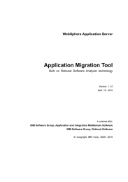 Application Migration Tool  WebSphere Application Server Built on Rational Software Analyzer technology
