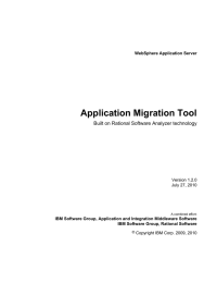 Application Migration Tool Built on Rational Software Analyzer technology