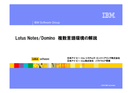 Lotus Notes/Domino 複数言語環境の解説 IBM Software Group 日本アイ・ビー・エム システムズ・エンジニアリング株式会社 日本アイ・ビー・エム株式会社 ソフトウエア事業