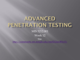 MIS 5212.001 Week 12 Site: