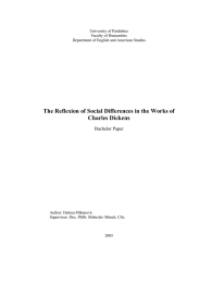 The Reflexion of Social Differences in the Works of Charles Dickens