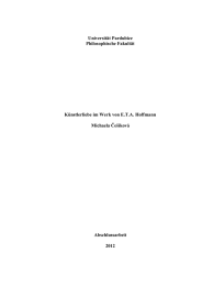 Universit&auml;t Pardubice Philosophische Fakult&auml;t  K&uuml;nstlerliebe im Werk von E.T.A. Hoffmann