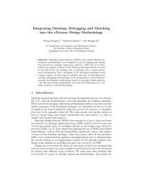 Integrating Ontology Debugging and Matching into the eXtreme Design Methodology Zlatan Dragisic