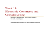 Week 11: Electronic Commerce and Crowdsourcing MIS5001: Management Information Systems
