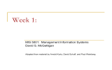 Week 1: MIS 5001:  Management Information Systems David S. McGettigan