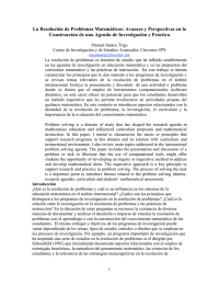 La Resolución de Problemas Matemáticos: Avances y Perspectivas en la