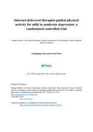 Internet-delivered therapist-guided physical activity for mild to moderate depression: a