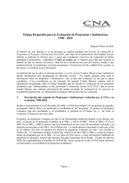 Tiempo Requerido para la Evaluación de Programas e Instituciones