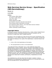 Web Services Service Group – Specification (WS-ServiceGroup)