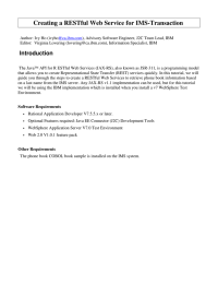 Creating a RESTful Web Service for IMS-Transaction