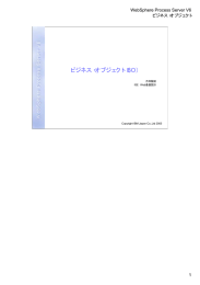 ビジネス・オブジェクト（BO） WebSphere Process Server V6 ビジネス・オブジェクト 1