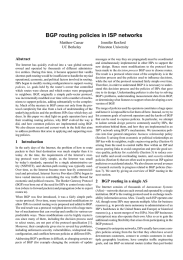 BGP routing policies in ISP networks Abstract Matthew Caesar Jennifer Rexford