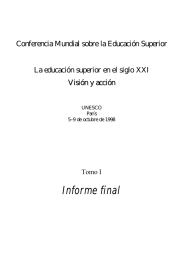 Informe final Conferencia Mundial sobre la Educación Superior V