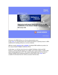 Welcome to the IBM Software-as-a-Service demonstration series. In this