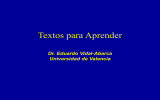 Textos para Aprender Dr. Eduardo Vidal-Abarca Universidad de Valencia
