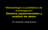 Metodología Cuantitativa de investigación Diseños experimentales y análisis de datos