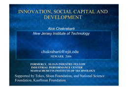 INNOVATION, SOCIAL CAPITAL AND DEVELOPMENT  Alok Chakrabarti