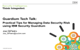 Guardium Tech Talk: Practical Tips for Managing Data Security Risk Joe DiPietro