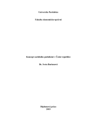 Univerzita Pardubice Fakulta ekonomicko-spr&aacute;vn&iacute; Koncept soci&aacute;ln&iacute;ho podnik&aacute;n&iacute; v Česk&eacute; republice
