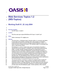 Web Services Topics 1.2 (WS-Topics) Working Draft 01, 22 July 2004