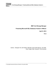IBM Tivoli Storage Manager Protecting Microsoft SQL Databases Hosted in VMware