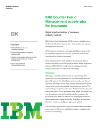 IBM Counter Fraud Management accelerator for Insurance