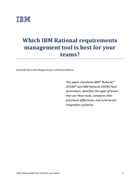 Which IBM Rational requirements management tool is best for your teams?