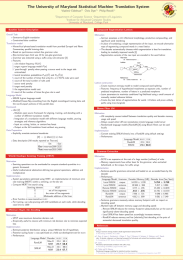 The University of Maryland Statistical Machine Translation System