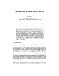 Image Invariants for Smooth Reflective Surfaces Aswin C. Sankaranarayanan , Ashok Veeraraghavan