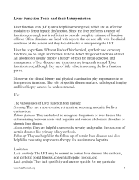 Liver Function Tests and their Interpretation