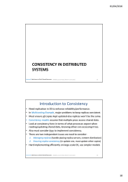 CONSISTENCY IN DISTRIBUTED SYSTEMS Introduction to Consistency