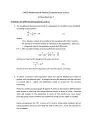 CA659 Mathematical Models/Computational Science In-Class Exercise 7 Problems On Differential Equations (cont’d)