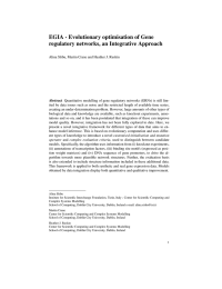 EGIA - Evolutionary optimisation of Gene regulatory networks, an Integrative Approach