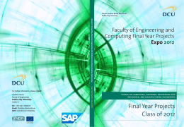 Final Year Projects Faculty of Engineering and Computing Final Year Projects Expo