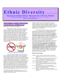 Ethnic Diversity Department of Ethnic Studies at Minnesota State University, Mankato