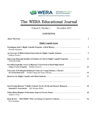 The WERA Educational Journal Volume 8, Number 1 November 2015